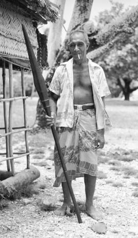Seselo holding Kaumaile spear - 1974